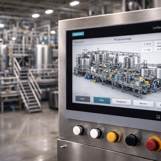 Detailansicht eines komplexen Maschinenbauteils/ Elektromotor mit bunten Kabeln und Metallgittern.
